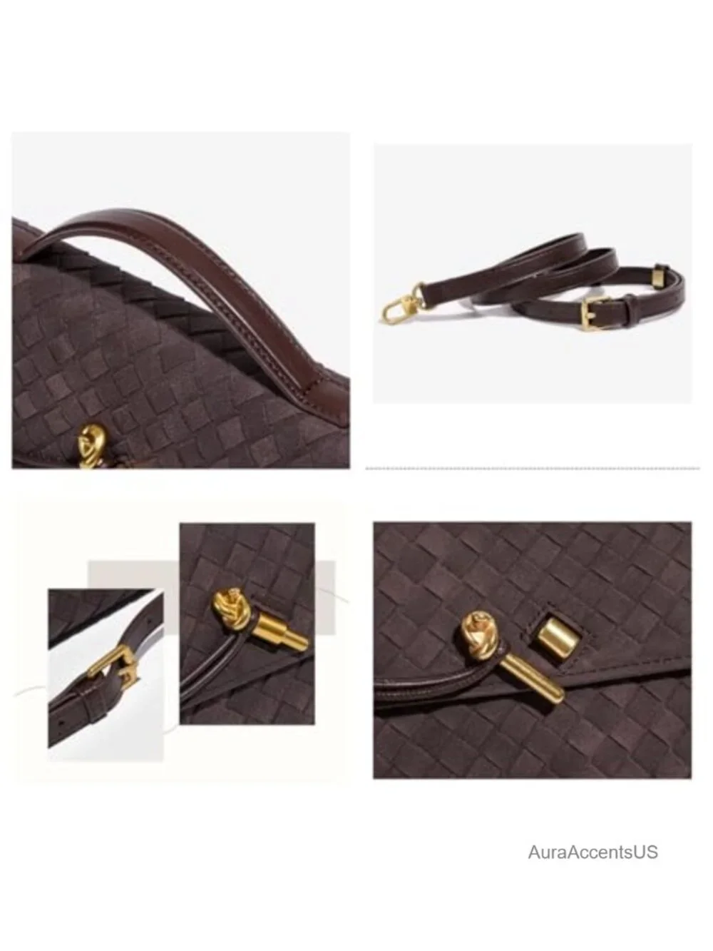 Suede Woven Clutch Purse Crossbody Satchel Shoulder Bag
